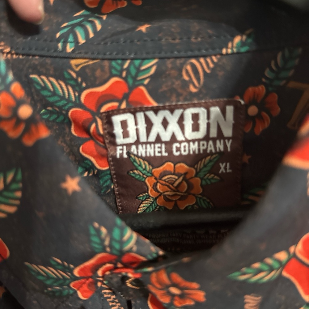 DIXXON Dark Floral Flannel Shirt